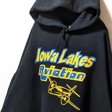 저지즈 아이오와 레이크스 애비에이션 후드 맨투맨 블랙 XL 구제 의류