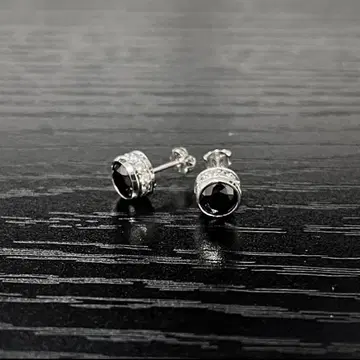 AVALANCHE 아발란치 10K 화이트 골드 귀걸이 5mm 양쪽 귀