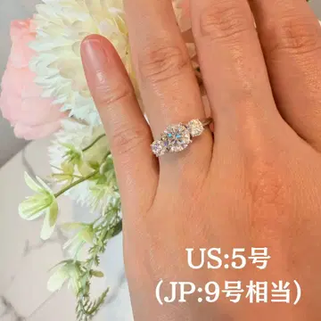 [ 9호 ] 1.0ct+0.3ct 모이사나이트 트리니티 반지