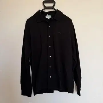 LACOSTE 별주 풀 오픈 긴팔 피케 셔츠 라코스테 5 일본제 블랙