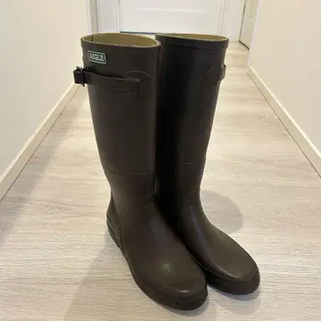 AIGLE 브라운 장화 버클 포함 37