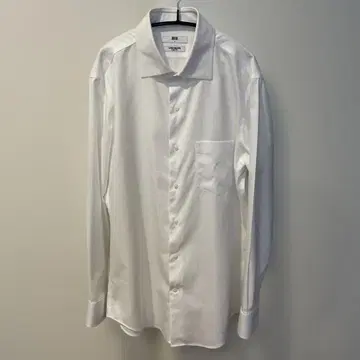 유니클로 슈퍼 논아이론 슬림 셔츠 와이드 칼라 화이트 3