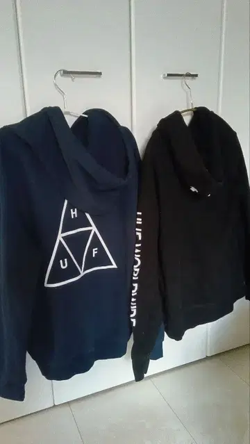 HUF 후드 부착 후드티 2색 세트