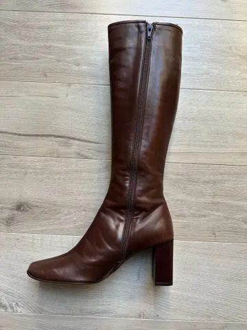 꼼사데모드 브라운 가죽 롱 부츠 23.5cm