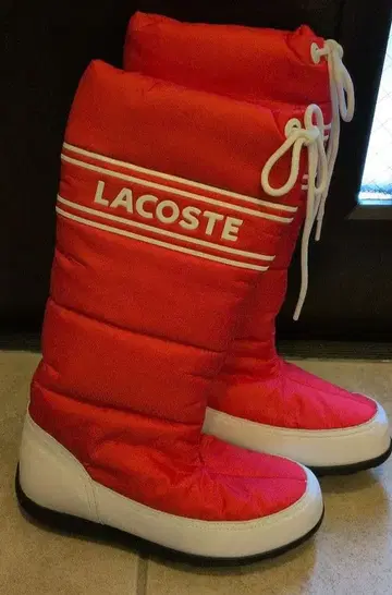 다운 부츠 라코스테 23cm 빨간색