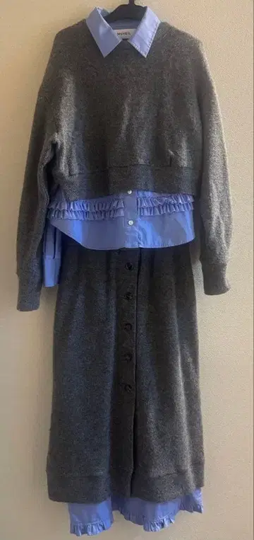 가격 인하 뮤베르의 니트 x 럭셔리 블라우스 3종 셋업