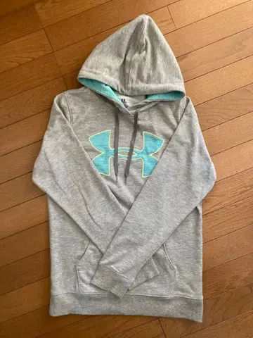 UNDER ARMOUR 그레이/터콰이즈 후드티 MD