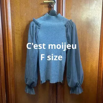 [ C'mest moijeu ] 그레이 터틀 니트 프리 사이즈