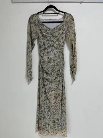 [ 코코딜 ] 꽃무늬 쉬폰 롱 원피스 긴팔