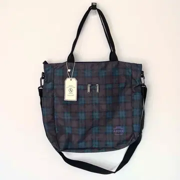 택 포함 새상품! AIGLE 에이글 2way 나일론 체크 숄더 토트백