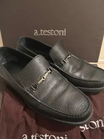 새상품급 a.testoni 테스트니 비트 로퍼 블랙 6.5 이탈리아