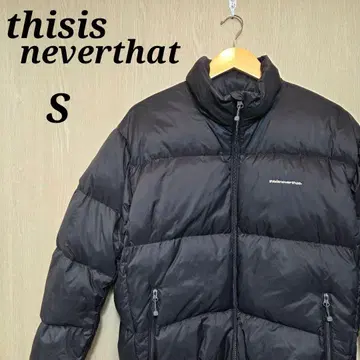 thisisneverthat 다운 자켓 S 블랙 자수 로고