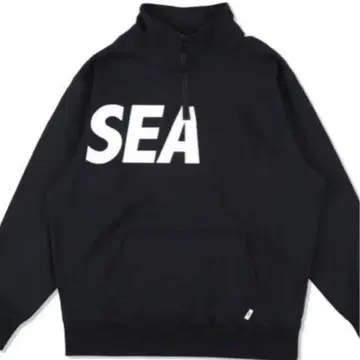 WIND AND SEA L 사이즈 블랙 하프 지퍼 컨디션 최상
