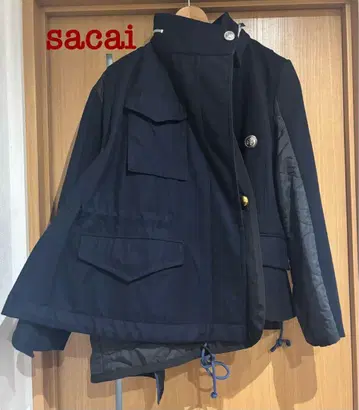 Sacai 변형 도킹 울 코트