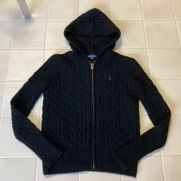 랄프 로렌 케이블 니트 후드티