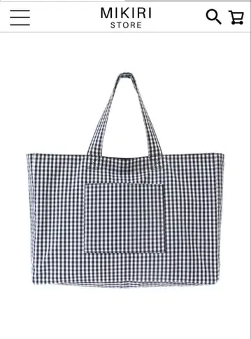 쿠들 와이드 토트 깅엄 체크 미사용 새상품