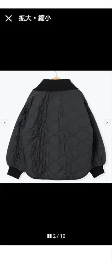 SamansaMos2 블루 리브 하이넥 퀼트 자켓 차콜