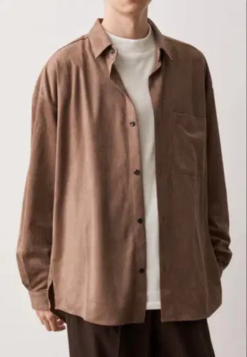 JUNred 파우더 스웨이드 와이드 셔츠