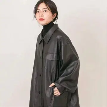 kastane 페이크 가죽 자켓 블랙