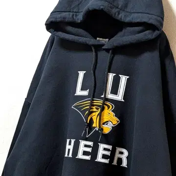 길단 LU치아 로고 후드 맨투맨 블랙 XL 구제 의류