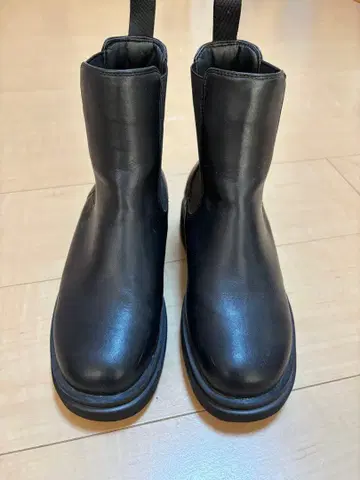 블랙 사이드 고어 부츠 통굽