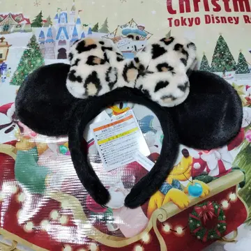 택 포함 새상품 디즈니 리조트 머리띠 미니 레오파드 무늬