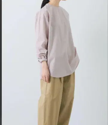 카구레 코튼 실크 크루넥 풀오버 핑크