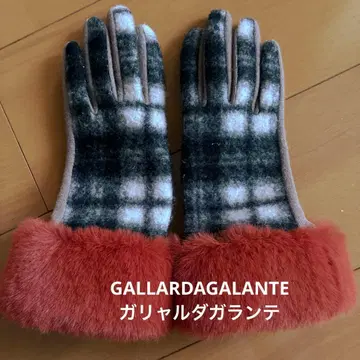 개럴개런트 구매 퍼 달린 체크 무늬 장갑