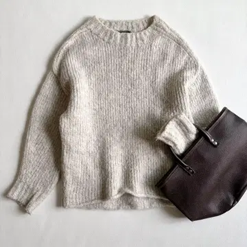 저널 스탠다드 레사쥬 모헤어 혼방 울 크루 니트 그레이 워셔블