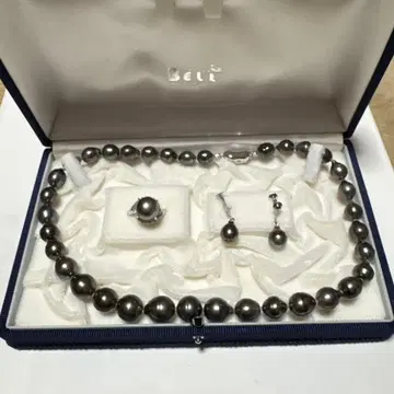 블랙 진주 목걸이 세트