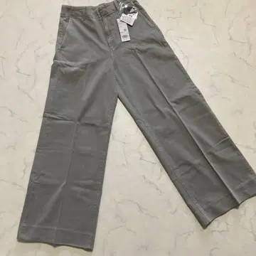 새상품 유니클로 와이드 트라우저 진 그레이 L