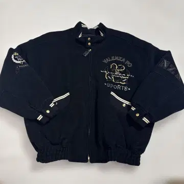 레어 발렌자포 블루종 스팽글 로고 디자인 집업 남성용