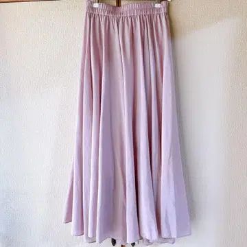 NOBLE 펄 로운 개더 플레어 스커트 핑크 라벤더