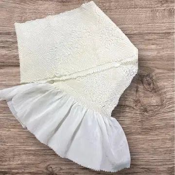 총무늬 쥐어짜기 오비 장식 천, 순백색