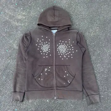 00s archive vintage 더블 지퍼 후드티 브라운 XL