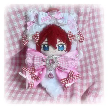 인형 옷 고양이 귀 체리 장식 10~12cm 핑크 파라 메이드