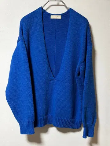 새상품급 ebure 론 헤르만 별주 로우 게이지 캐시미어 코튼 V넥 니트