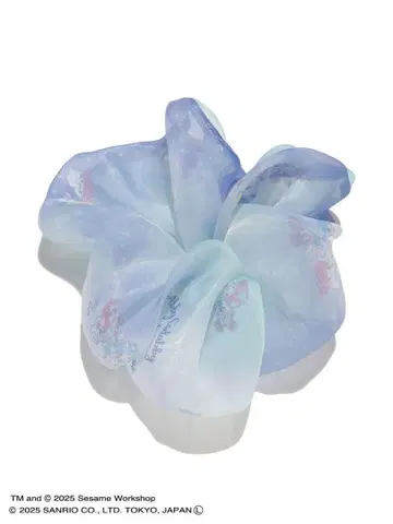 애비 x 리틀트윈스타 시어 프린트 스크런치 키키라라 블루