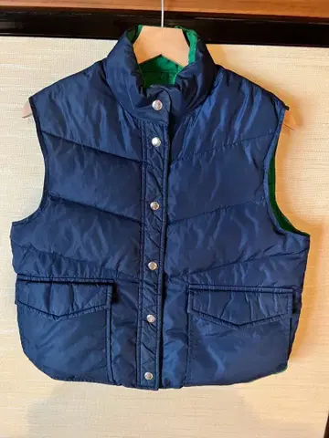 USED 구제 의류 구매 리버서블 다운 베스트 네이비 그린