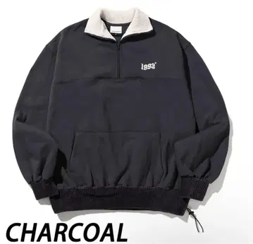 1993studio 하프 지퍼 맨투맨 차콜