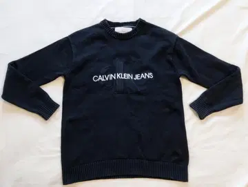 캘빈클라인 자수 로고 코튼 니트 스웨터