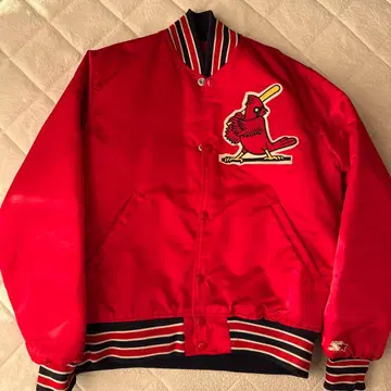 빨간색 카디널 로고 바시티 자켓