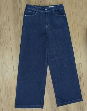 스트레이트 데님 다크 블루 허리 80cm
