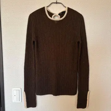 SEVENTY 브라운 리브 니트 긴팔