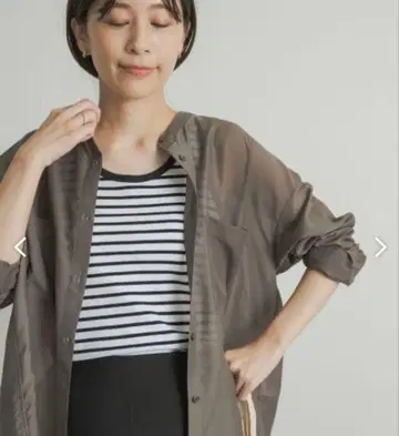 doors 시어 밴드 카라 셔츠