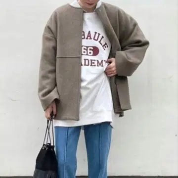 저널 스탠다드 슈퍼 140 비버 노카라 숏코트