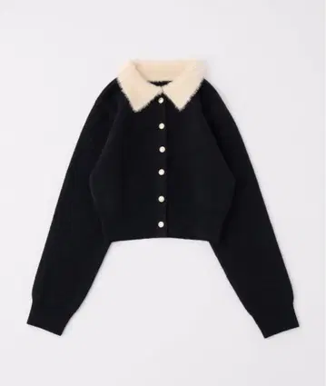 NICE CLAUP 샤기 옷깃 배색 폴로 니트