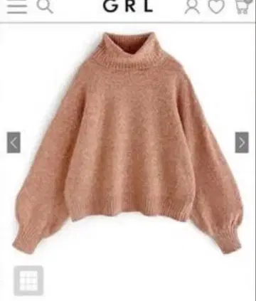 그레일(GRL) 오렌지 터틀넥 니트 스웨터