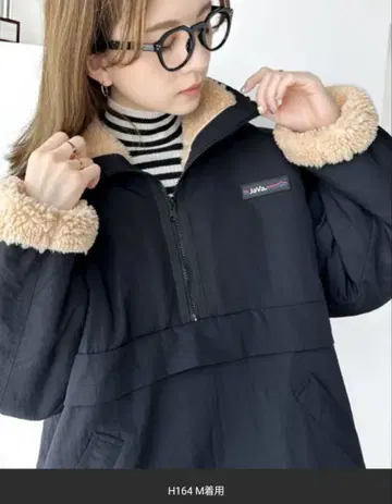 리버서블 하프 지퍼 나일론 보아 블루종 M