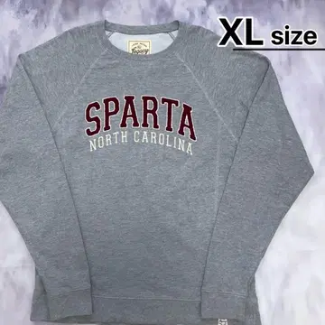 USA 구제 의류 맨투맨 래글런 XL 그레이 자수 칼리지 크루넥